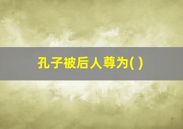 孔子被后人尊为( )